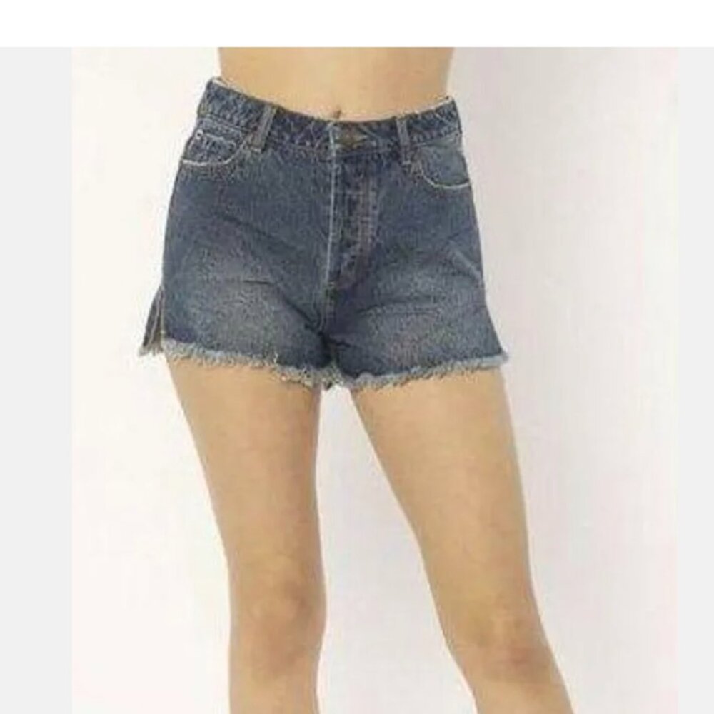 NWT Amuse Society Sz 29 Blue Jean Denim Cut Off Shorts Button Fly Cute!